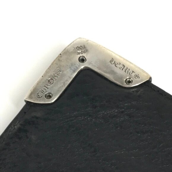 CHROME HEARTS Single Fold LNG SNGL FLD TIPS 2-fold Long Wallet Black/Silver - Picture 13 of 16